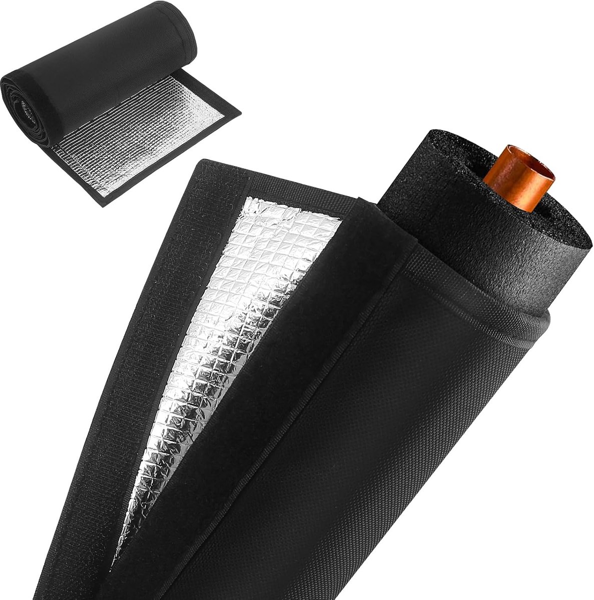 Isolatie voor airconditioning, buiten-isolatiehoes met waterdicht Oxford-weefsel en klittenbandsluiting, voor AC-kabels en splitapparaten buitenshuis