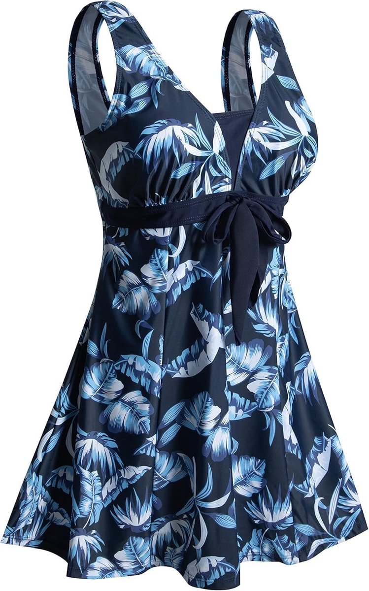 Badpak voor dames, uit 1 stuk, buikcontrole, figuurvormend, grote maat, push-up, gevoerd, elegant