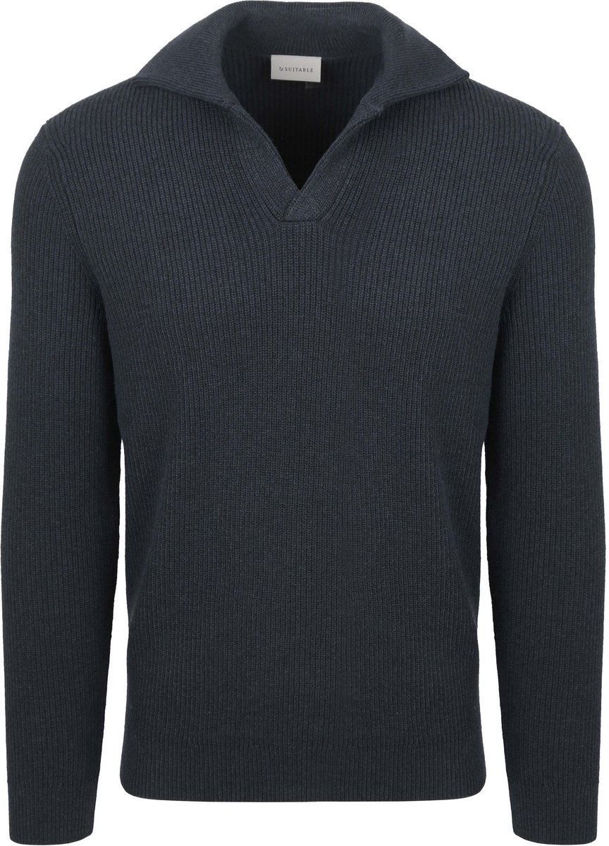 Suitable Trui Riva Knit Donkerblauw (navy) - Maat L - Heren - Pullover