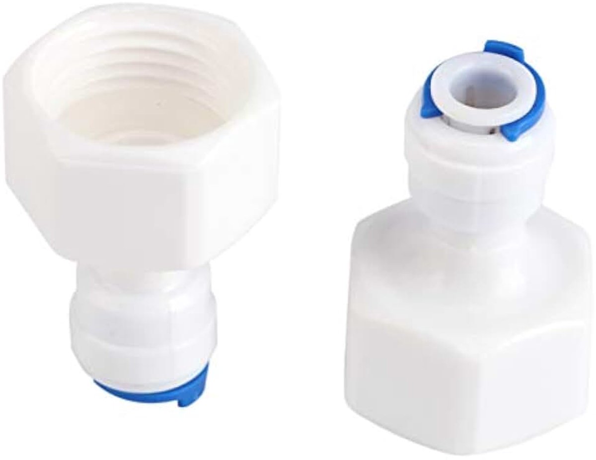 Snelwaterfilteraansluiting voor waterfilter, 6 stuks Connect G1 waterfilter Union / 2 vrouwelijke schroefdraad waterfiltersysteemaansluiting voor keukens