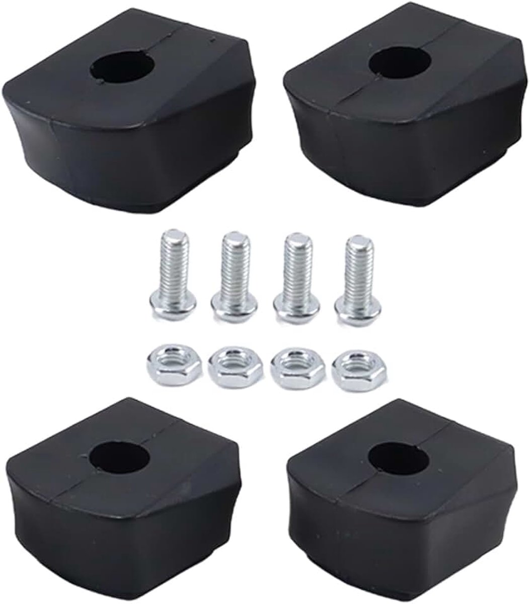 Universeel skateboard roller skate remblokken PU rubber 4-pack met bevestigingsschroeven moeren en 3 55 cm x 6 mm schroeven