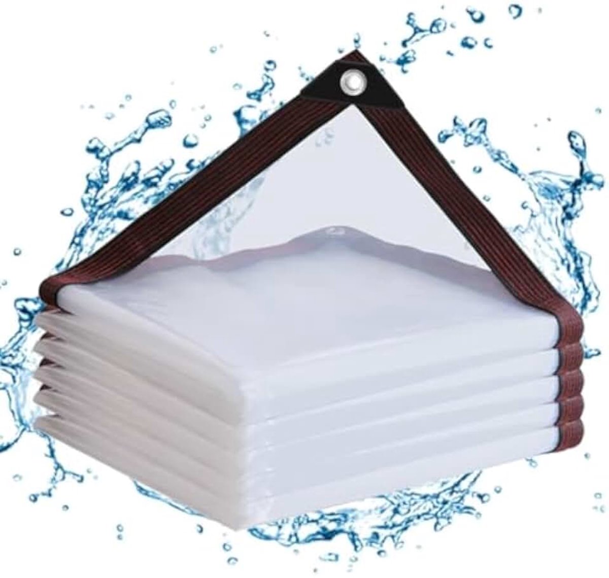 Afdekzeil,waterdicht met ogen,transparant zeil,pvc,dekzeil voor balkon, windscherm,voor zandbak,buiten,tuinmeubelen, doorzichtig zeil voor konijnenkooi,serre (Normaal PE, TARP-1.5mx2.5m)