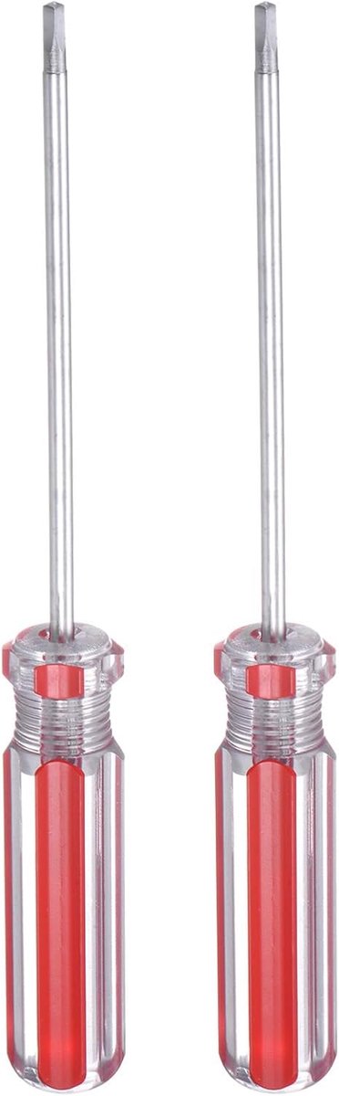 2 stuks magnetische vierkante schroevendraaiers 75 mm lengte SQ0 2 mm koolstofstaal 4-puntsschroevendraaier met antislip handgreep voor reparatie van huishoudelijke apparaten, rood