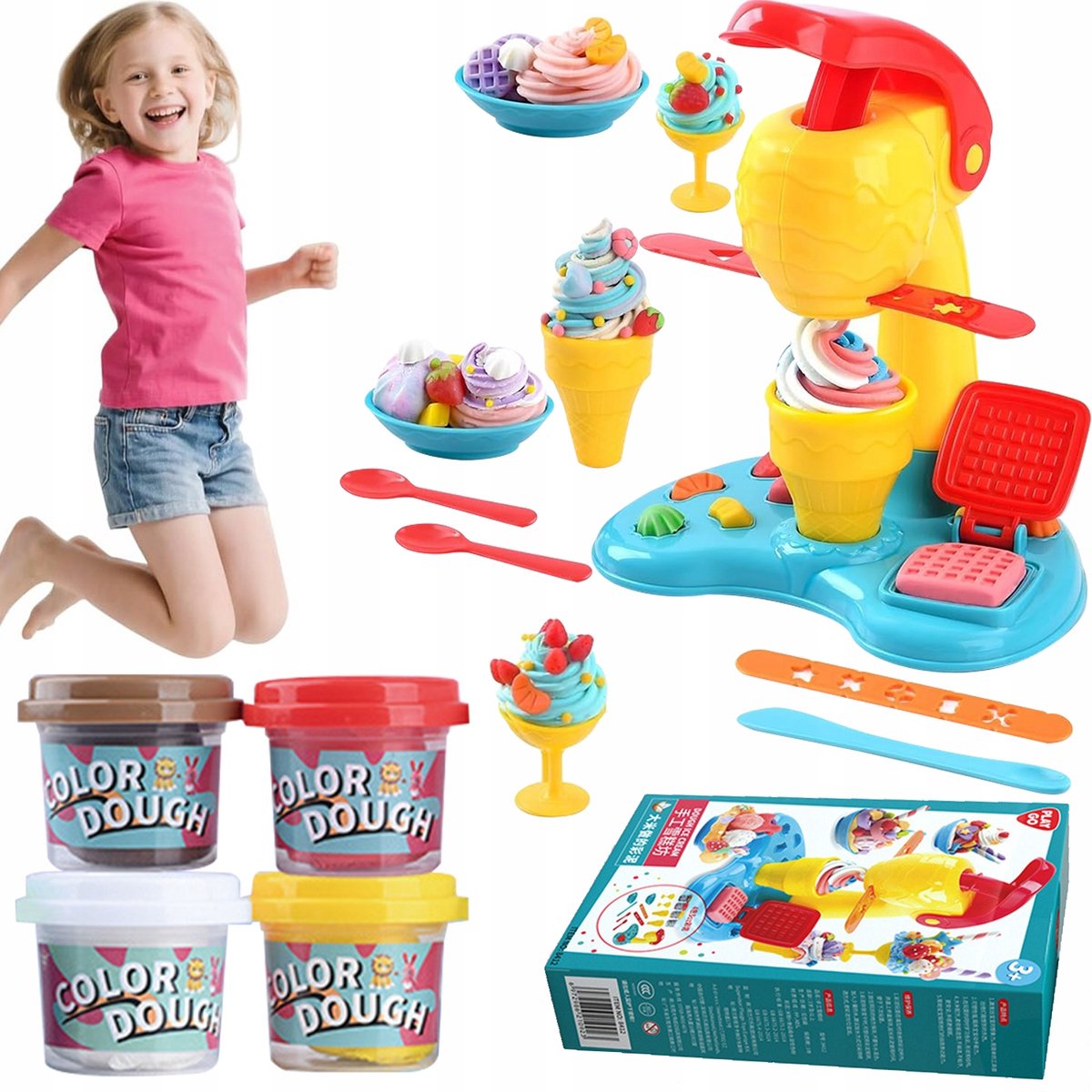 Creatief IJsmachine Speelgoed met Klei (4 kleuren)