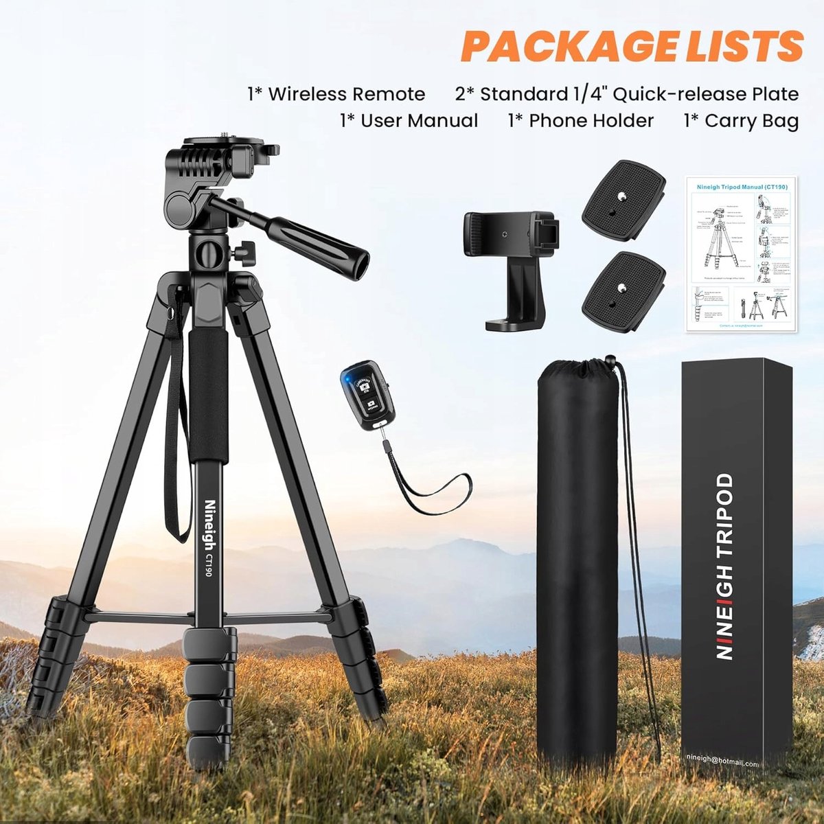 Aluminium Statief voor Telefoon/Camera 190cm met Bluetooth Afstandsbediening