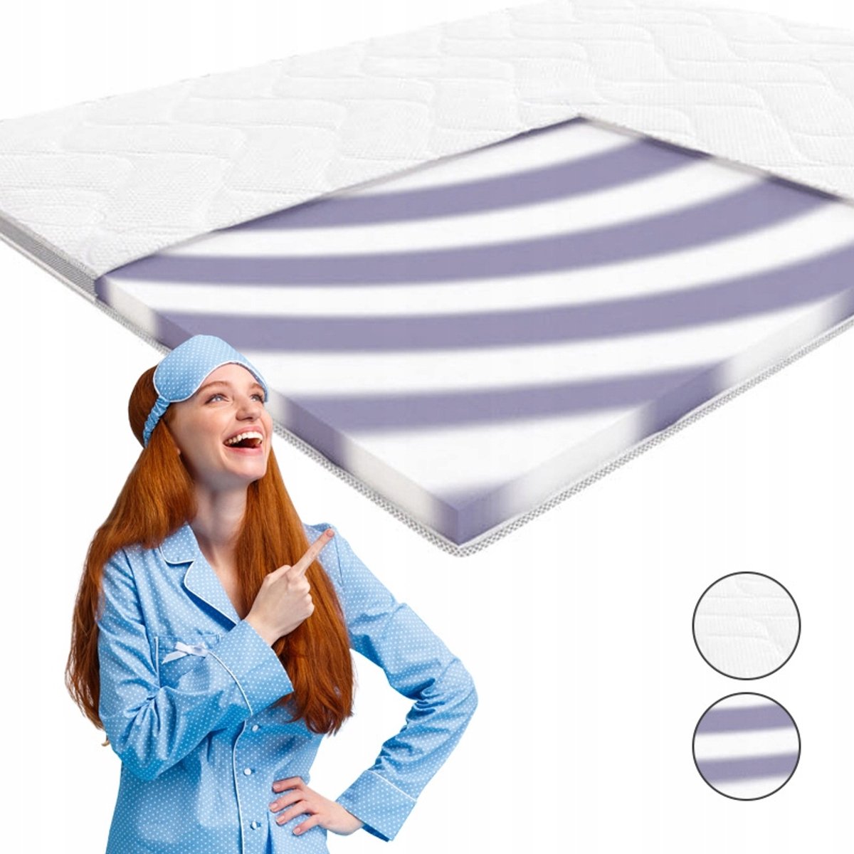 Hilding Bass Topper Matras 90x200 cm - Tencel, 7,5 cm dik