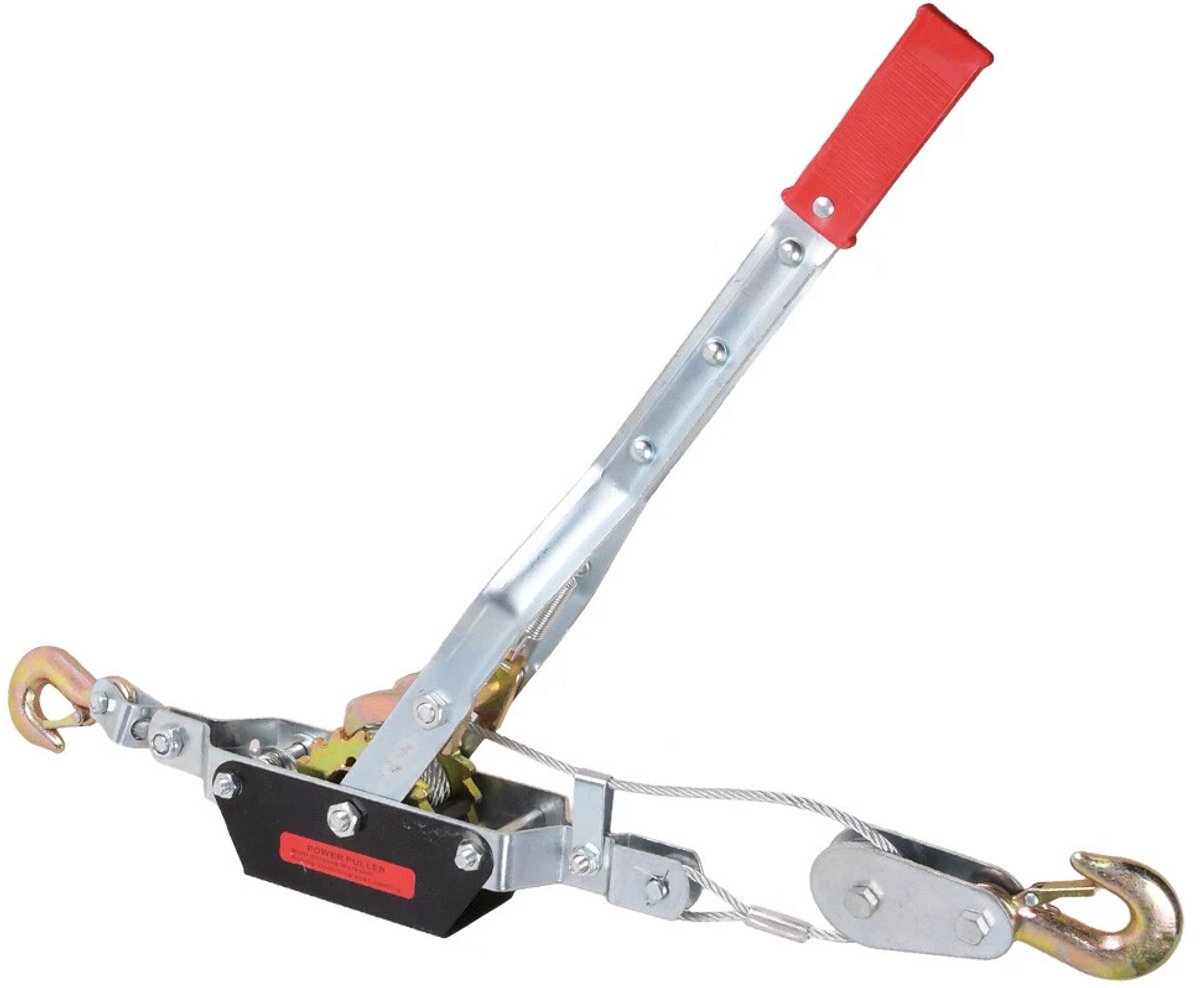 Handmatige elektrische rateltakel - 2000 kg - Handmatige staalkabeltakel - Rateltrekker - Multifunctionele staalkabelspanner - Staalkabelspanner voor auto's - 1 stuk