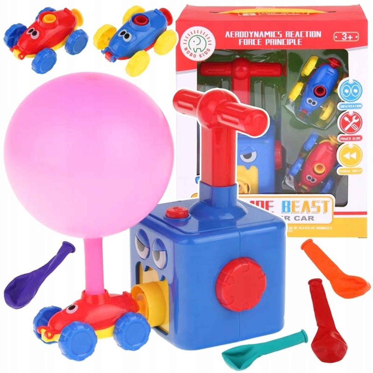 Aerodynamische Ballonauto Lanceerder voor Kinderen - Leerzaam Speelgoed