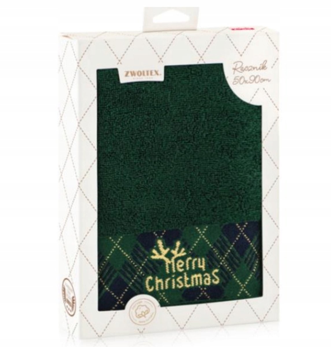 Zwoltex Handdoek Rudolf Groen 50x90cm - Perfect Cadeau