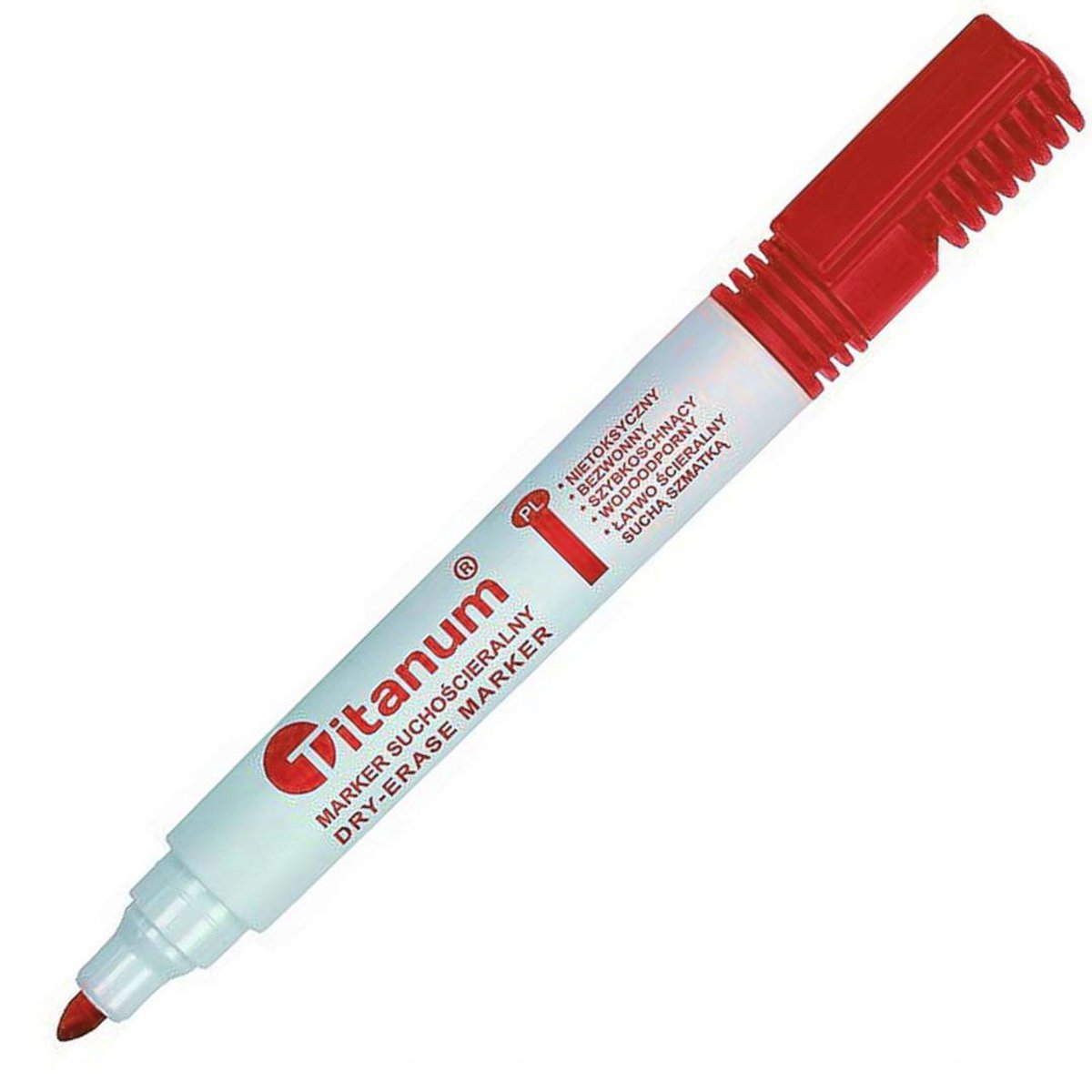 Titanum Rode Whiteboard Stift - 3mm Punt - Vlekkeloos Wissen