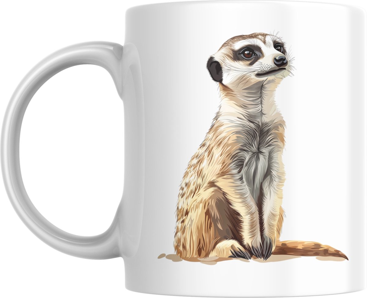 Unieke Mok met Stokstaartje - Origineel Cadeau voor Dierenliefhebbers