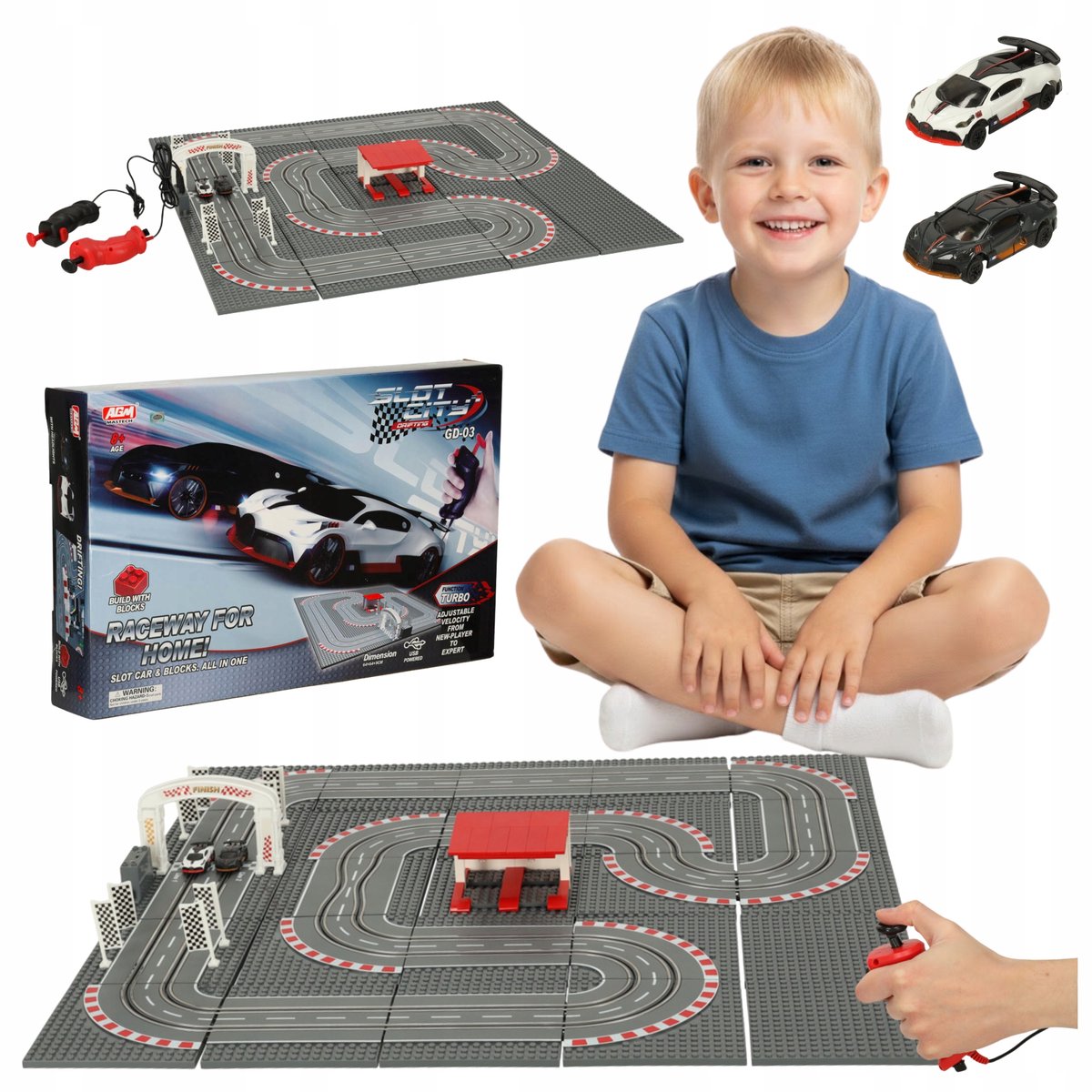 Elektrisch Racecircuit met 2 Auto's en Controllers voor Kinderen