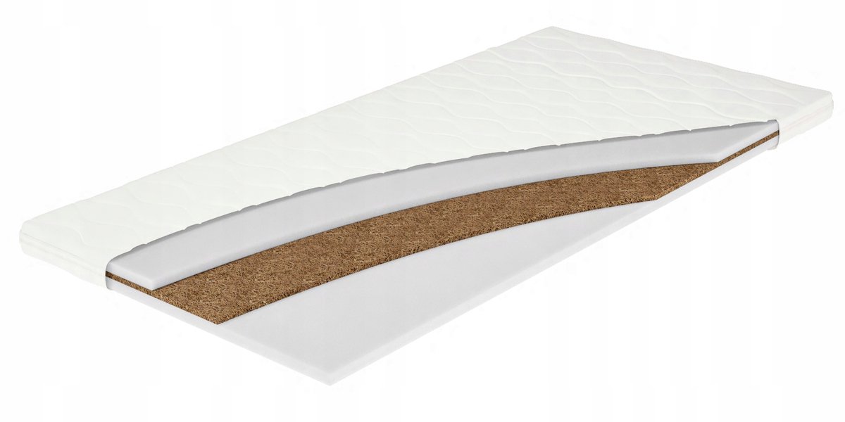 Asen Matrasoplegger 120x200 cm: Comfortabele Schuim-Kokos-Schuim Topper 6 cm White