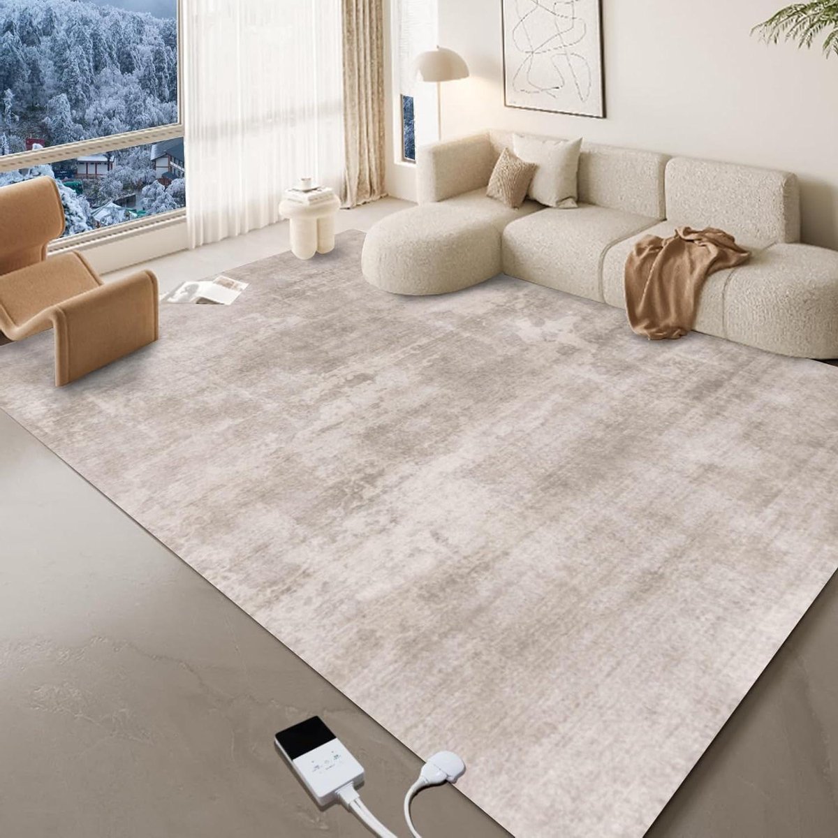 Elektrisch Verwarmde Vloer - Verwarmend Kleed - Ruimte Verwarmen - Snelle Warmte - 200 x 140 cm - Grijs