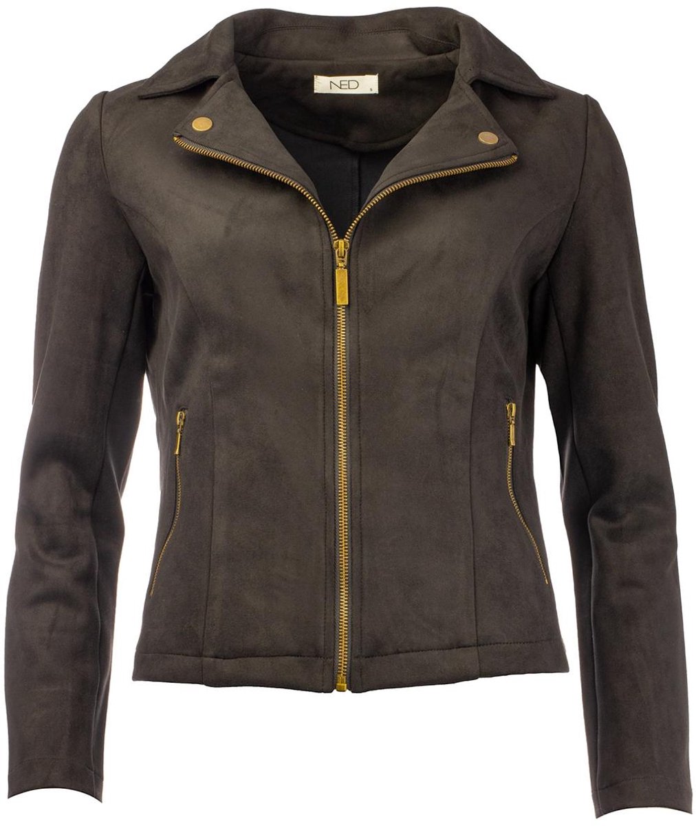 NED Jas Seasonalbe Yansel Ls Rmj Suedine 26wu127 07 Ganache Brown Dames Maat - XXL
