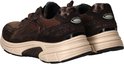 Achterkant van bruine Gabor Rollingsoft sneakers met bronzen panterprint detail.