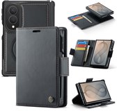 Casemania Hoesje Geschikt voor Samsung Galaxy Z Fold8 - Charcoal Gray - Kunstleer 2 in 1 Afneembare Bookcase - Geschikt voor MagSafe - Magnetische Telefoonhoesje met Pasjeshouder en Standaardfunctie