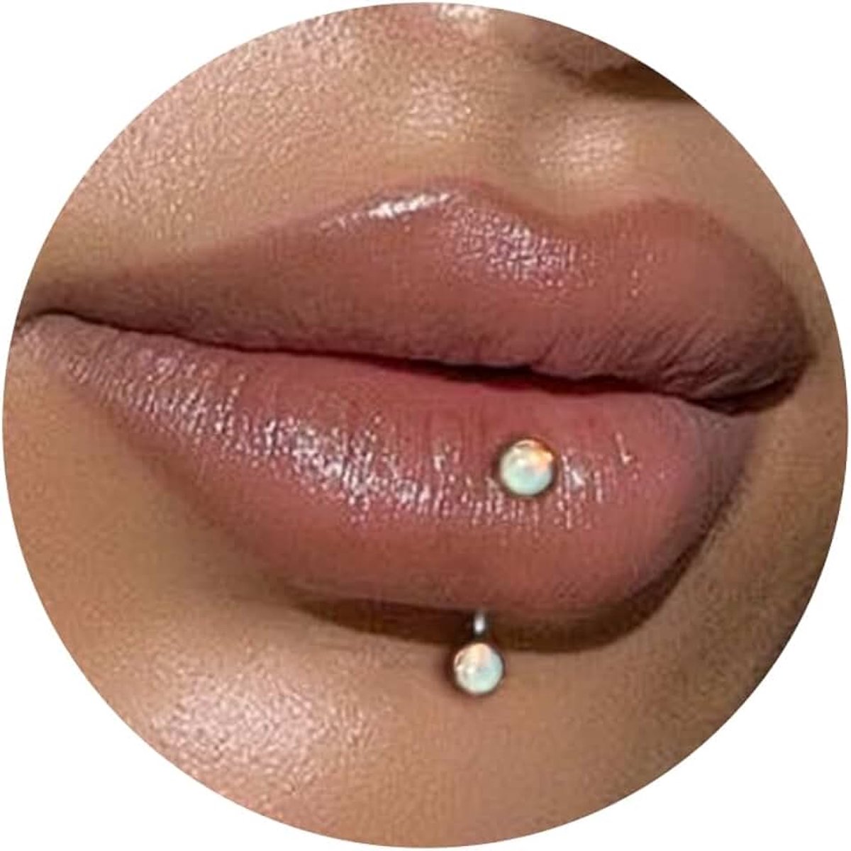 Titanium Gebogen Barbell Rook Verticale Labret Lip Bar Tragus Labret Daith Wenkbrauw Ring Snake Ogen Piercing Tong Zilver Opaal 6mm/8mm/10mm 16g Banaan Buik Bar Wenkbrauw Piercing