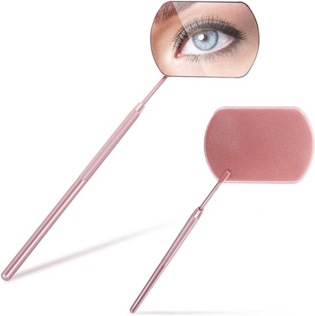 Vierkante Wimperspiegel met Applicator - Roestvrijstalen Multifunctionele Tool voor Wimperextensions en Make-up (1 Stuk)