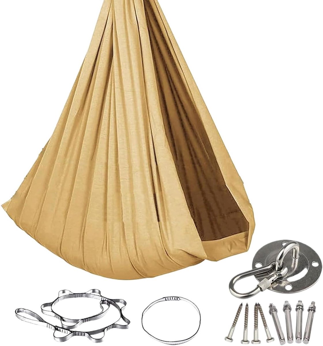 Kinder Hangmat - Schommelstoel Kind - Ontspannen Buiten - Sensorische Ondersteuning - 280 x 100 cm - Goud