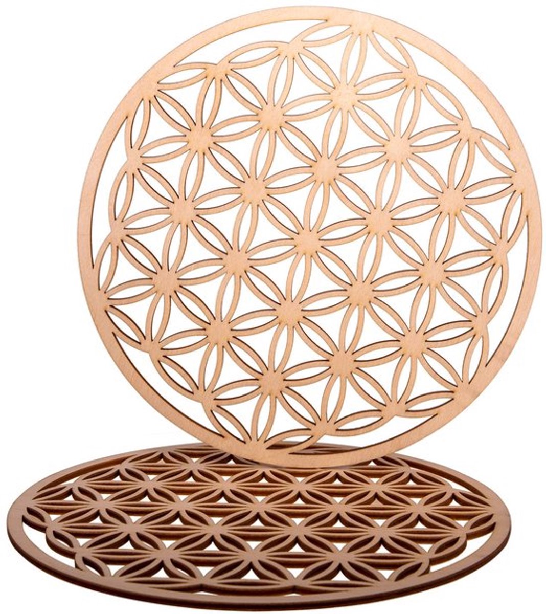 Houten Onderzetters - Decoratief en Duurzaam - Set van 2 - 10x10cm - Multiplex
