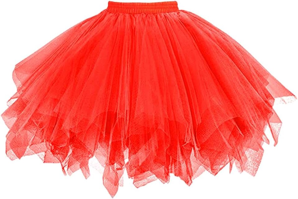 Rokken voor volwassenen, klassieke elastische 4-laags tule tutu-rok voor volwassenen, klassieke elastische 4-laags tule tutu-rok voor verkleedpartijen dansen, Halloween-feest, dansen