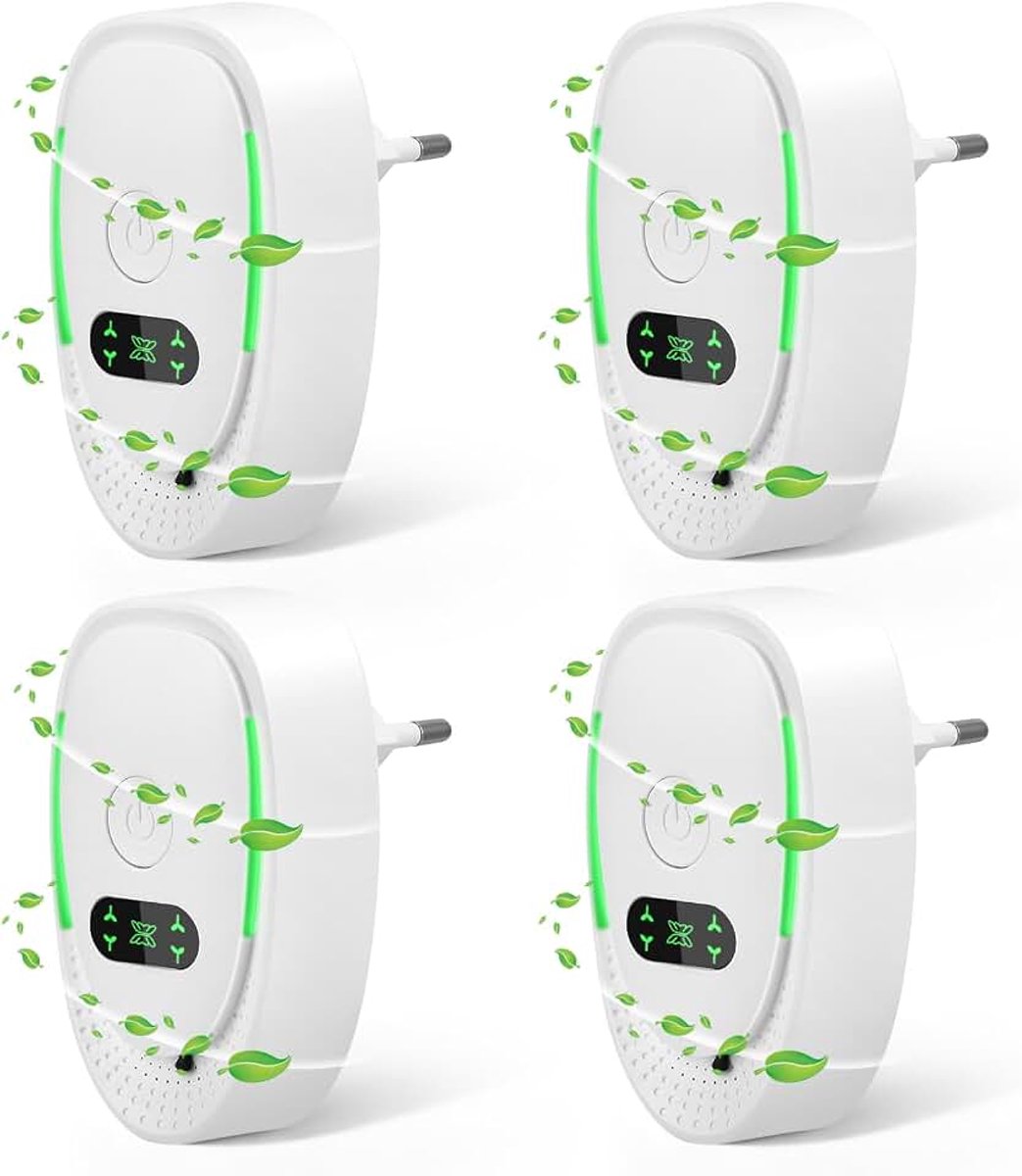 Luchtreiniger met negatieve ionen, mini-ionisator voor slaapkamer en thuis, filterloos tegen rookgeur, huisdiergeur, stof en pollen, stille luchtreiniger voor keuken, badkamer, kantoor, 4