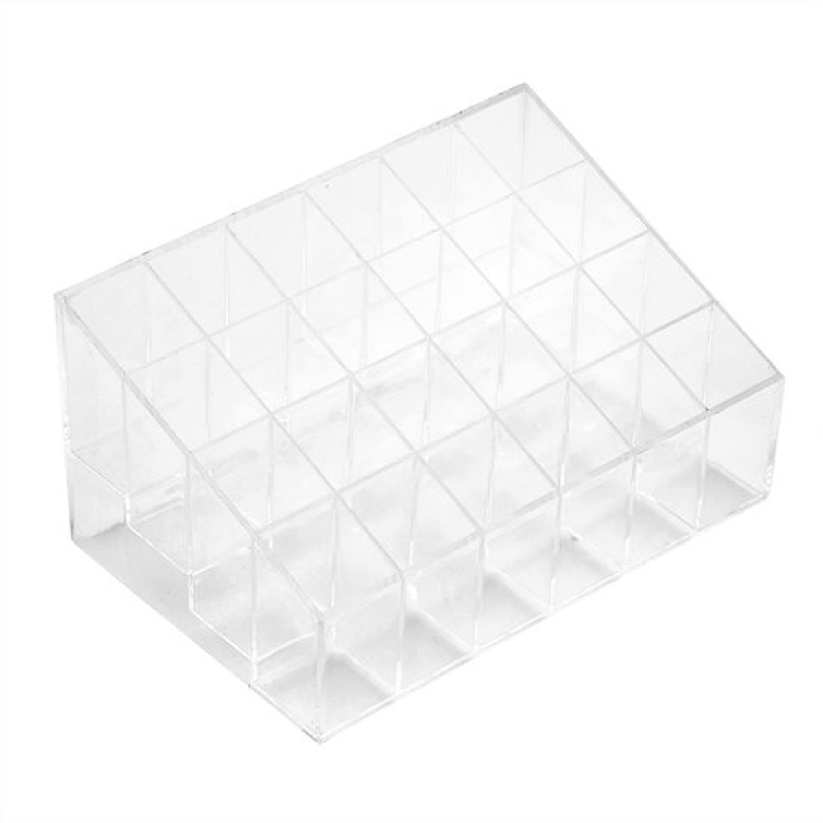 Lippenbalsem-Displaydoos 24 Raster - Transparante Lippenstifthouder - Make-up Organizer - Nagellak Opbergdoos - Duurzaam Kunststof - Trapeziumvormig Ontwerp