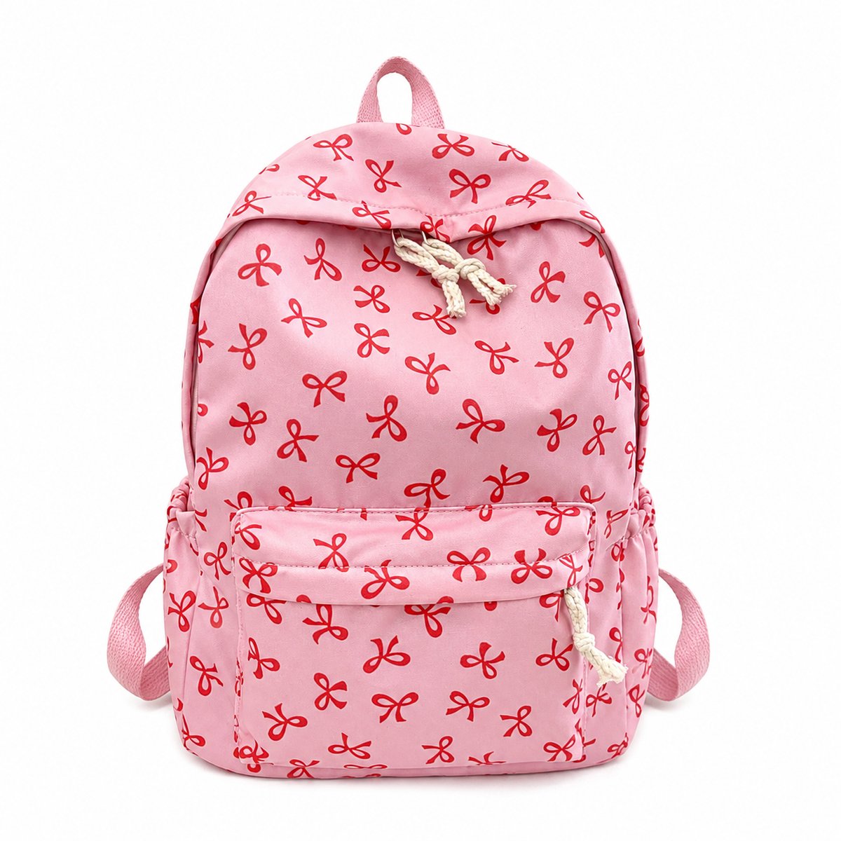 Rugzak voor meisjes - Kinderrugzak - Laptoptas voor basisschool- en middelbare scholieren - Rugzak met strik - Cadeau voor meisjes - Roze