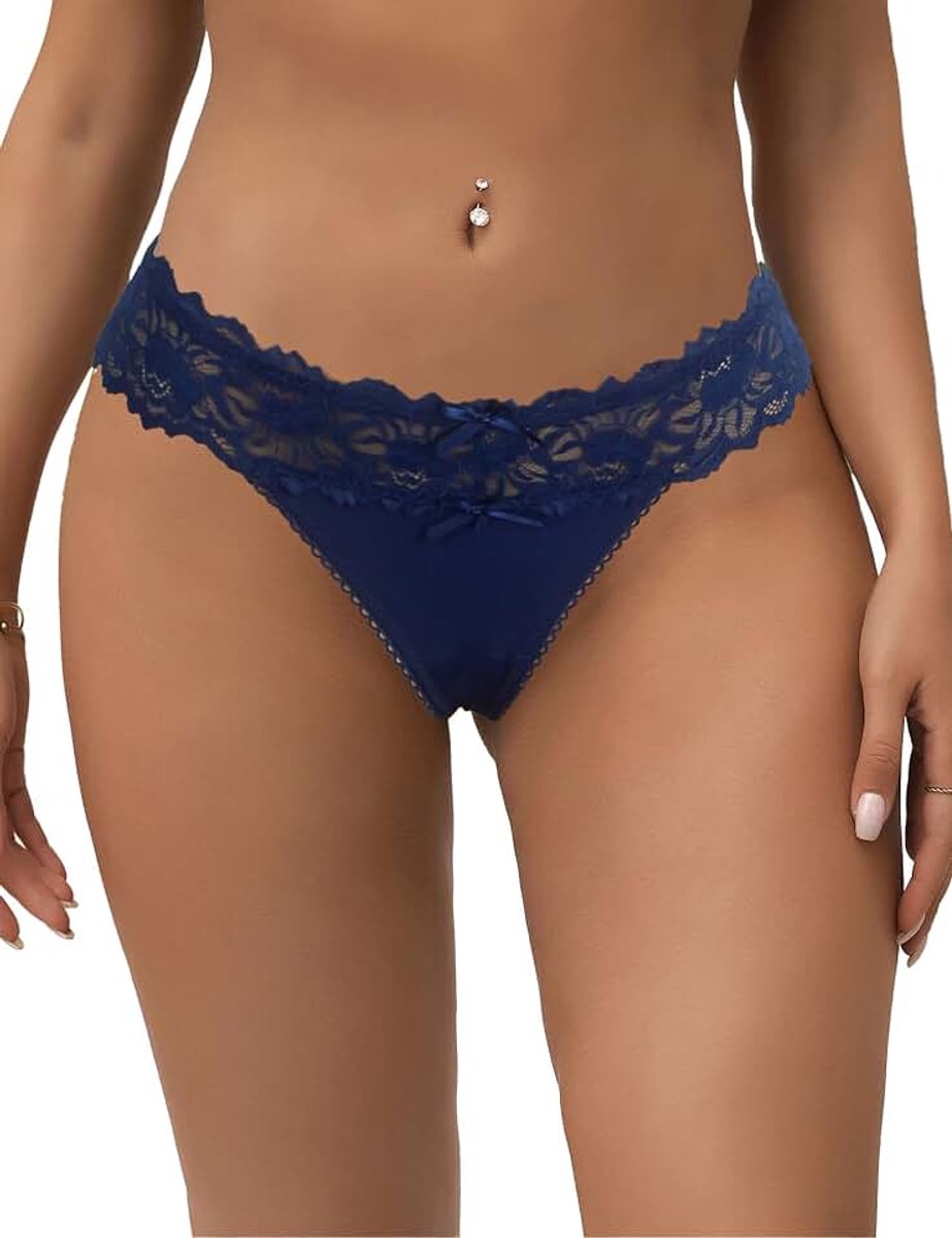 Tanga dames onderbroek kant Braziliaanse slip lage taille | Sexy ondergoed grote maten hipster slipje ademend lingerie curvy panty string lingerie vrouwen ondergoed