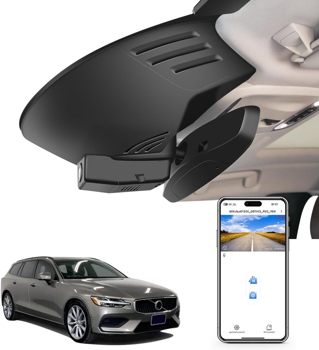 4K UHD Dashcam - Autocamera Video - Veilig Rijden Vastleggen - Speciaal Ontworpen Model - 64 GB Kaart - Zwart