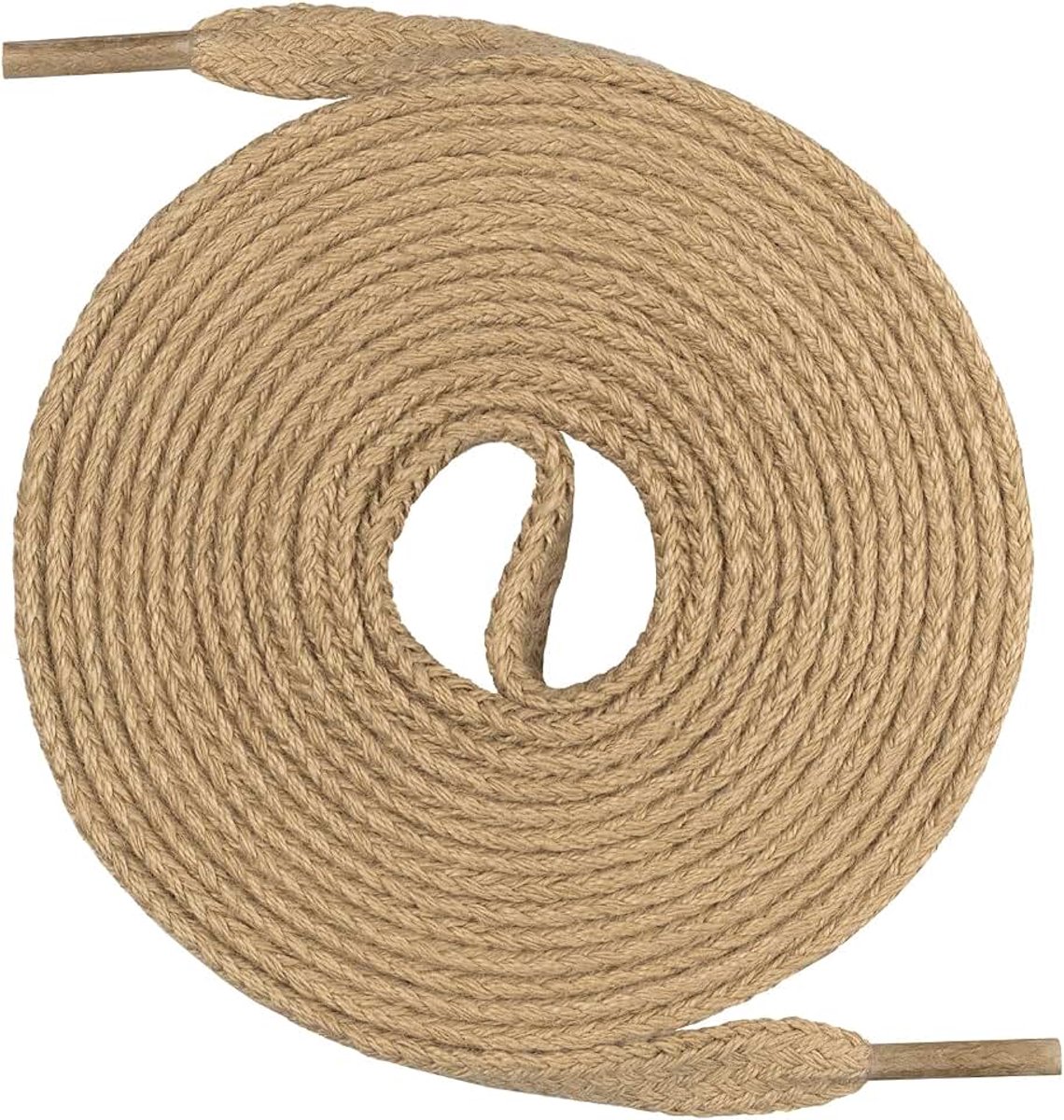 Swiss©, Premium veters, 1 paar platte veters van 100% katoen, scheurvast, 7 mm breed, volwassenen (unisex), beige, 100 cm