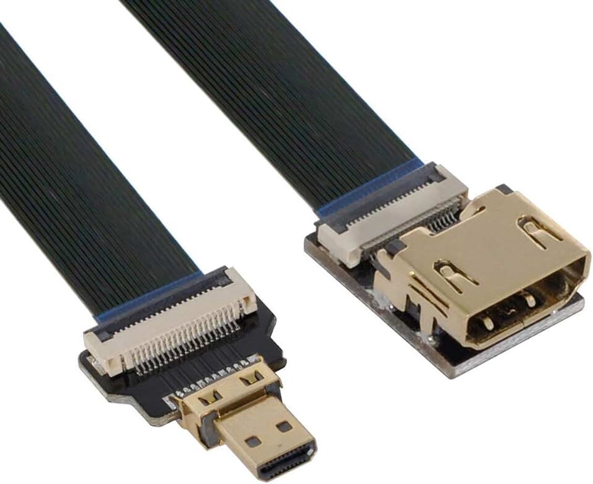 HDMI naar Micro HDMI-kabel CYFPV HDMI Female naar Micro HDMI Male Extension FPC platte kabel 1080P voor FPV HDTV Multicopter Luchtfotografie