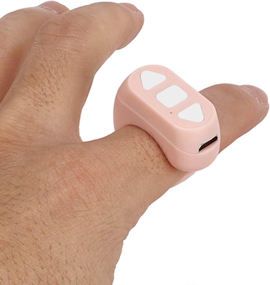 App Page Turner, Tiktok Bluetooth Smart Finger-afstandsbediening met Bediening met 3 Knoppen, Stabiel Signaal, Gemakkelijker Om Elektronische Boeken Te Bekijken, Video, (Roze)