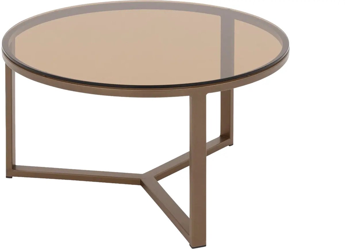 Goossens Sombra Salontafel - Glas - 80 x 40 x 80 cm - Rond - zwart