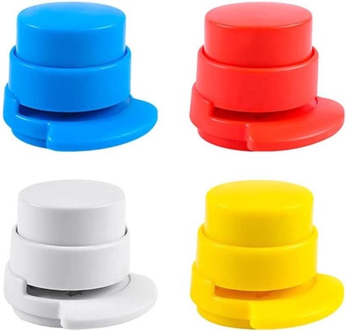 Nietmachine set van 4 stuks - Draagbaar en simpel in gebruik - Wit met blauw design