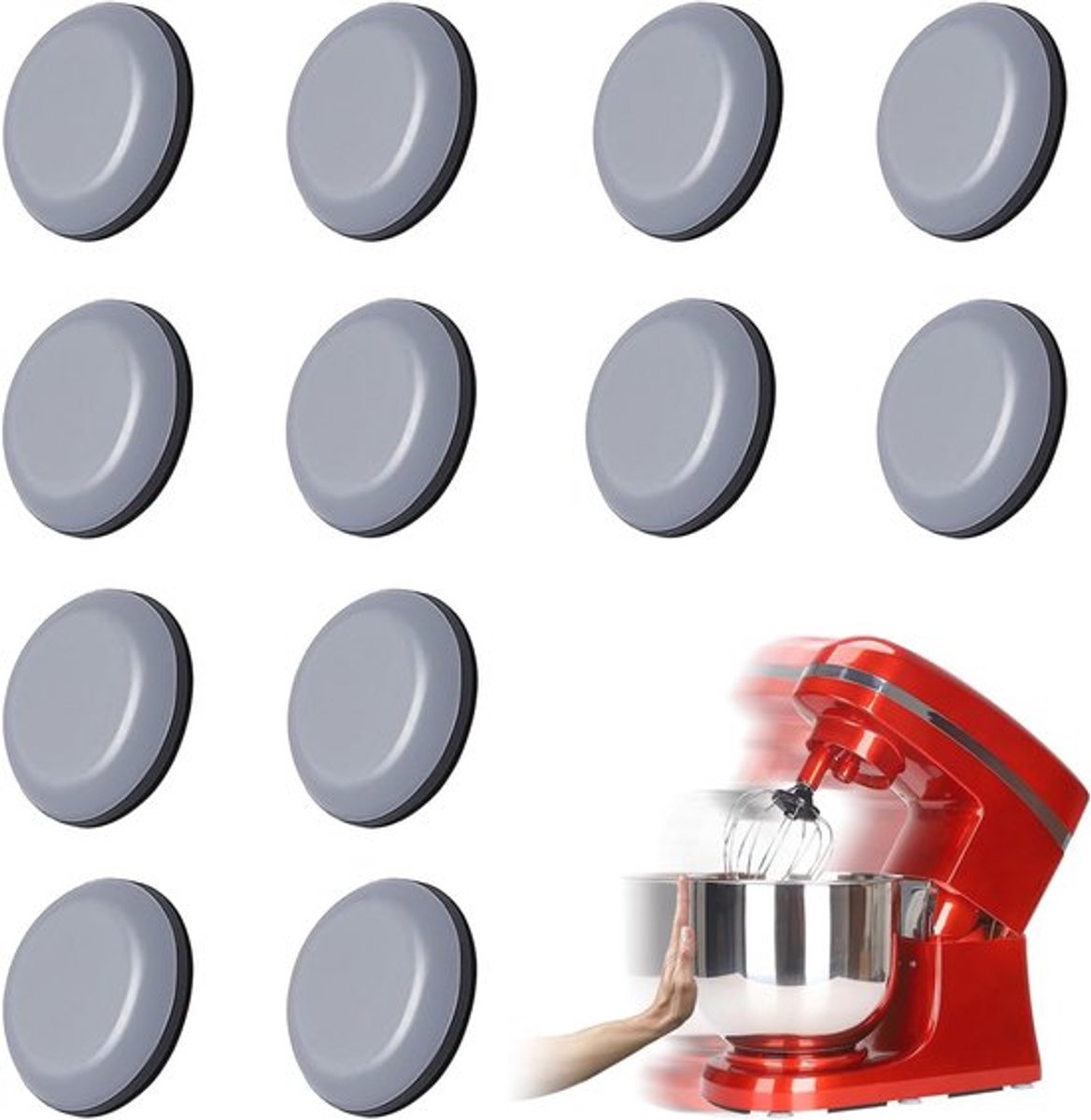 Onzichtbare glijders voor keukenapparaten - zelfklevend, eenvoudig te gebruiken, perfect voor elke ondergrond - 12 stuks
