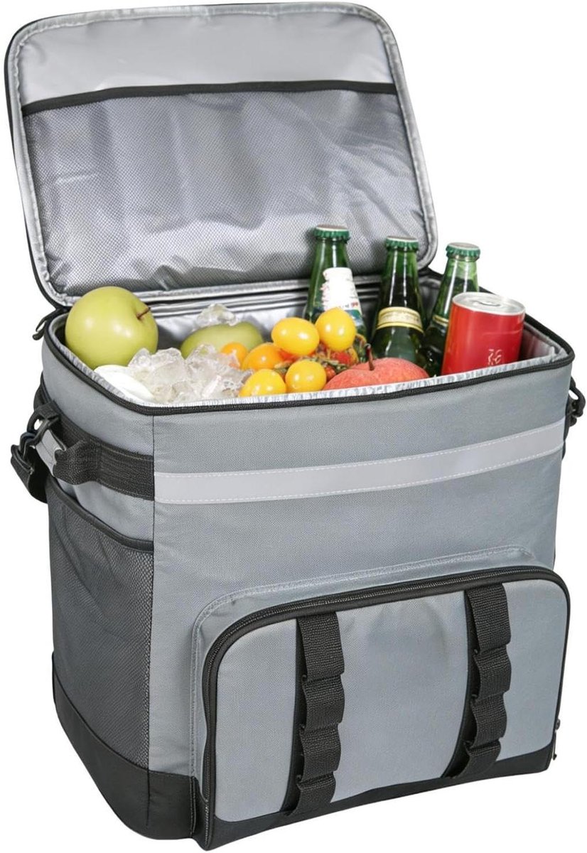 Koelbox met wielen - Isolatietas Trolley - Picknick en camping - Scheurbestendige stof - 35 liter - Donkergrijs