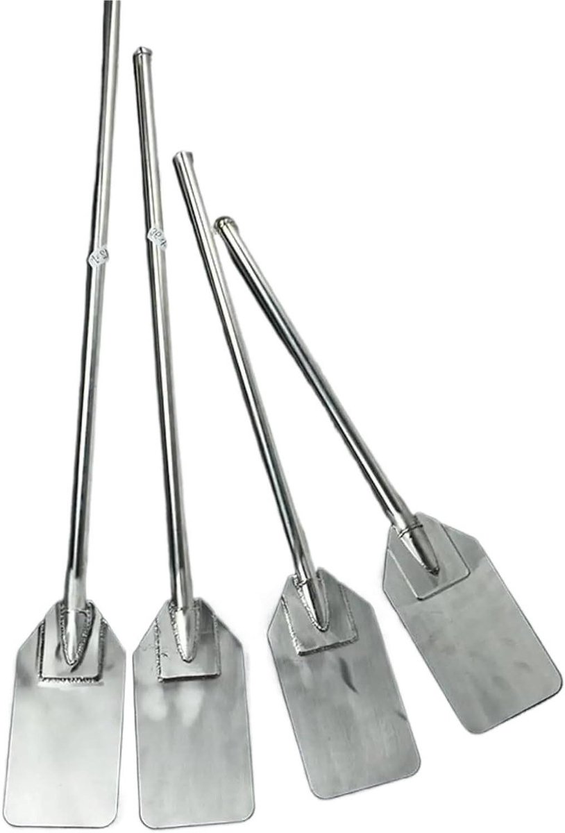 Roerstaafjes Dranken - Mengpeddel Keuken - Koken en Brouwen - Roestvrijstaal Lange Steel - 30 Inch Lengte - Zilverkleurig