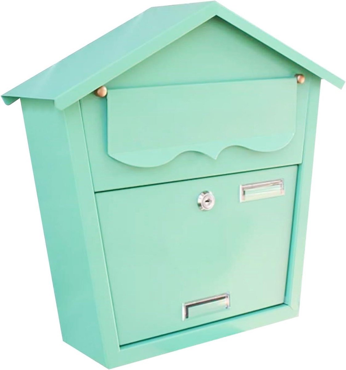 Brievenbus Muur - Wandmodel Postkast - Post Ontvangen - Inclusief 2 Sleutels - 37x12x36 cm - Zwart
