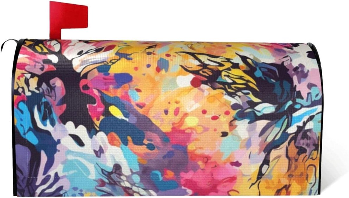 Brievenbushoezen - Posthoezen decoratie - Tuin decoreren - Magnetisch bevestigen - Twee maten - Abstracte bloemen