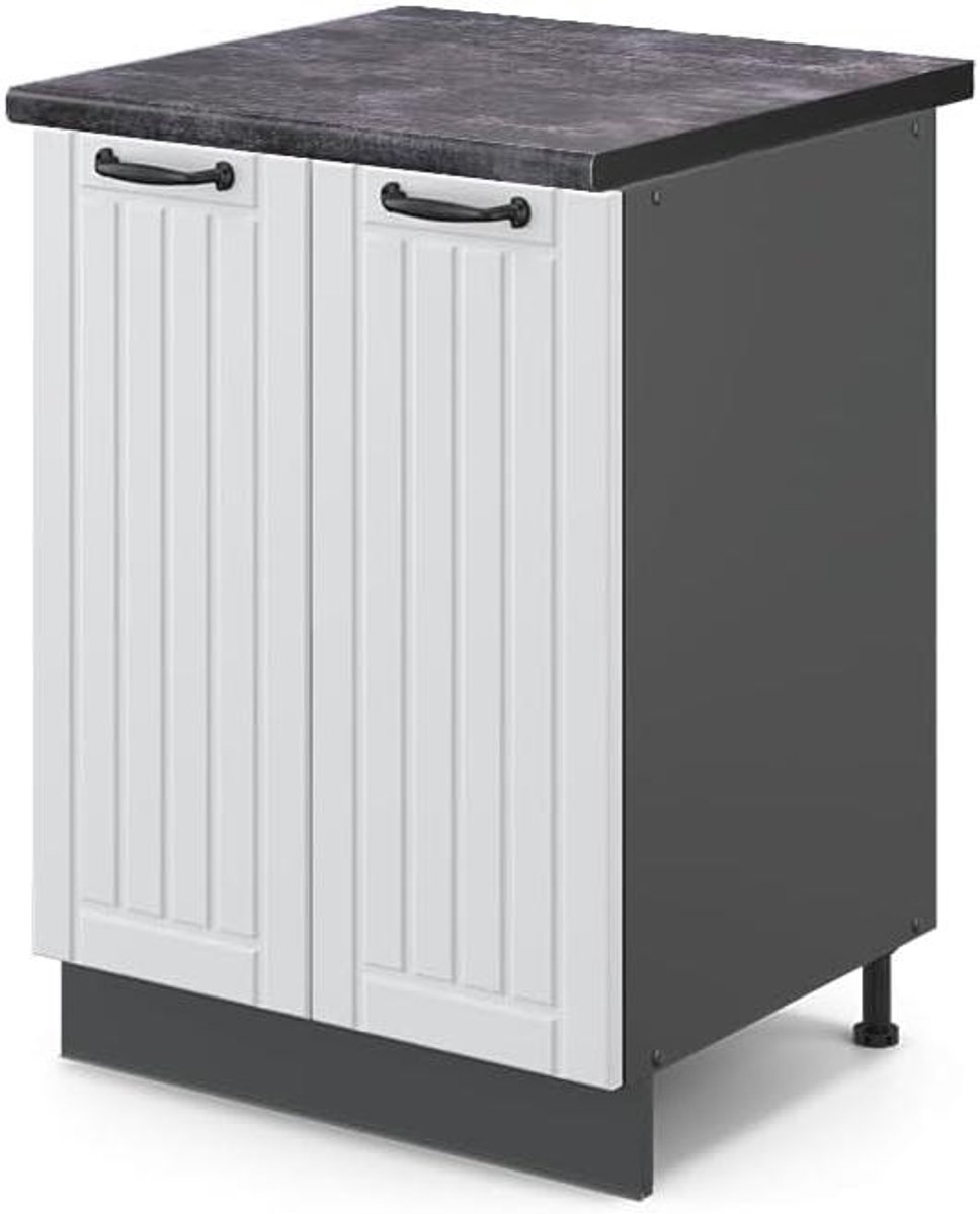Keukenonderkast - Keukenmeubel - Keuken Inrichten - Soft-close scharnieren - 60 cm breed - Wit Landhuis