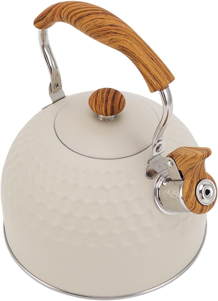 Fluitketel - Waterketel - Water Koken - Snel Verwarmend - 2.5 Liter - Wit