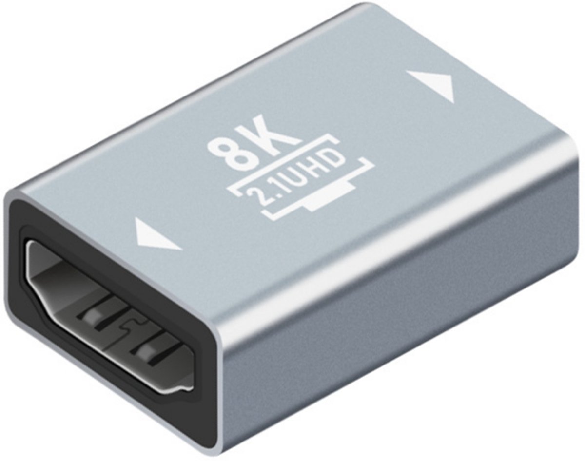 Qost - HDMI Verlengstuk - HDMI 2.1 Koppelstuk - 8K - HDMI Extender - Aluminium - Spacegrey