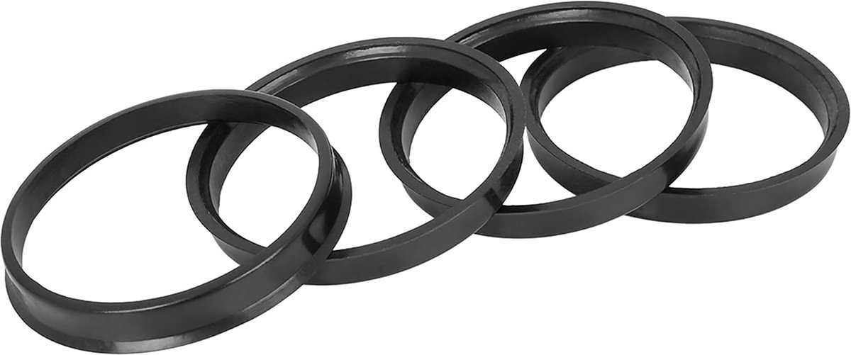 4 stuks kunststof wielnaven centreerringen voor wielnaaf 72,6 - 67,1 mm zwart