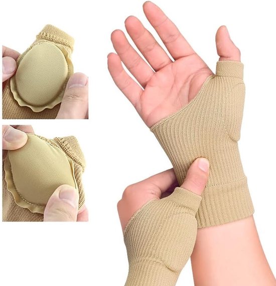 1 paar pols- en duimcompressiehandschoenen, vingerloze artritis handschoenen, artrose handbandage voor tendinitis — afbeelding 4
