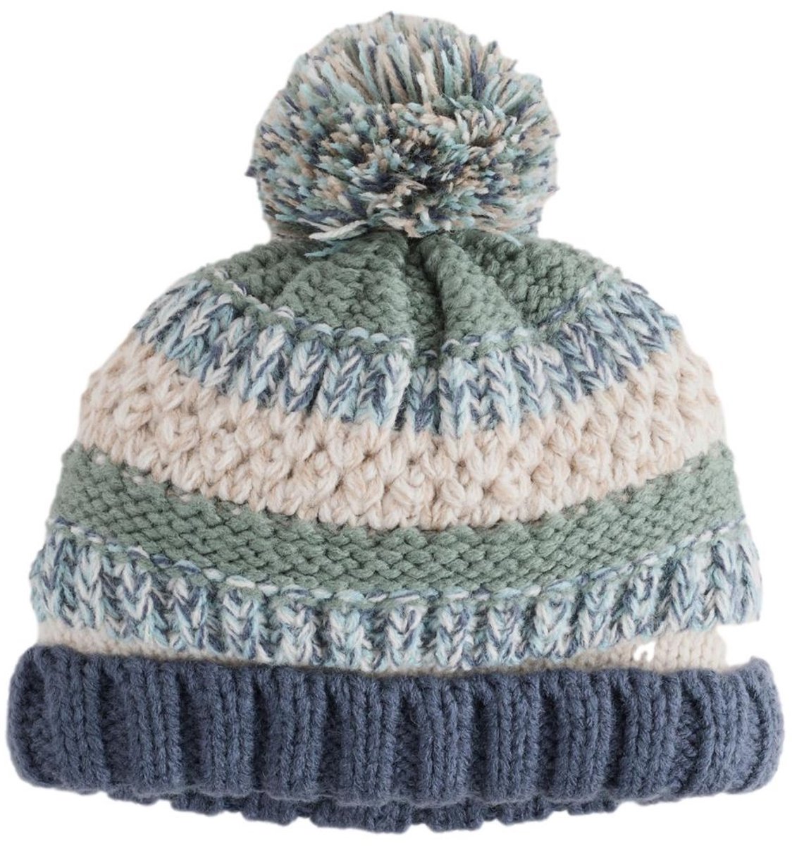 Next - Jongens - Gebreide babymuts met pompon - Blauw