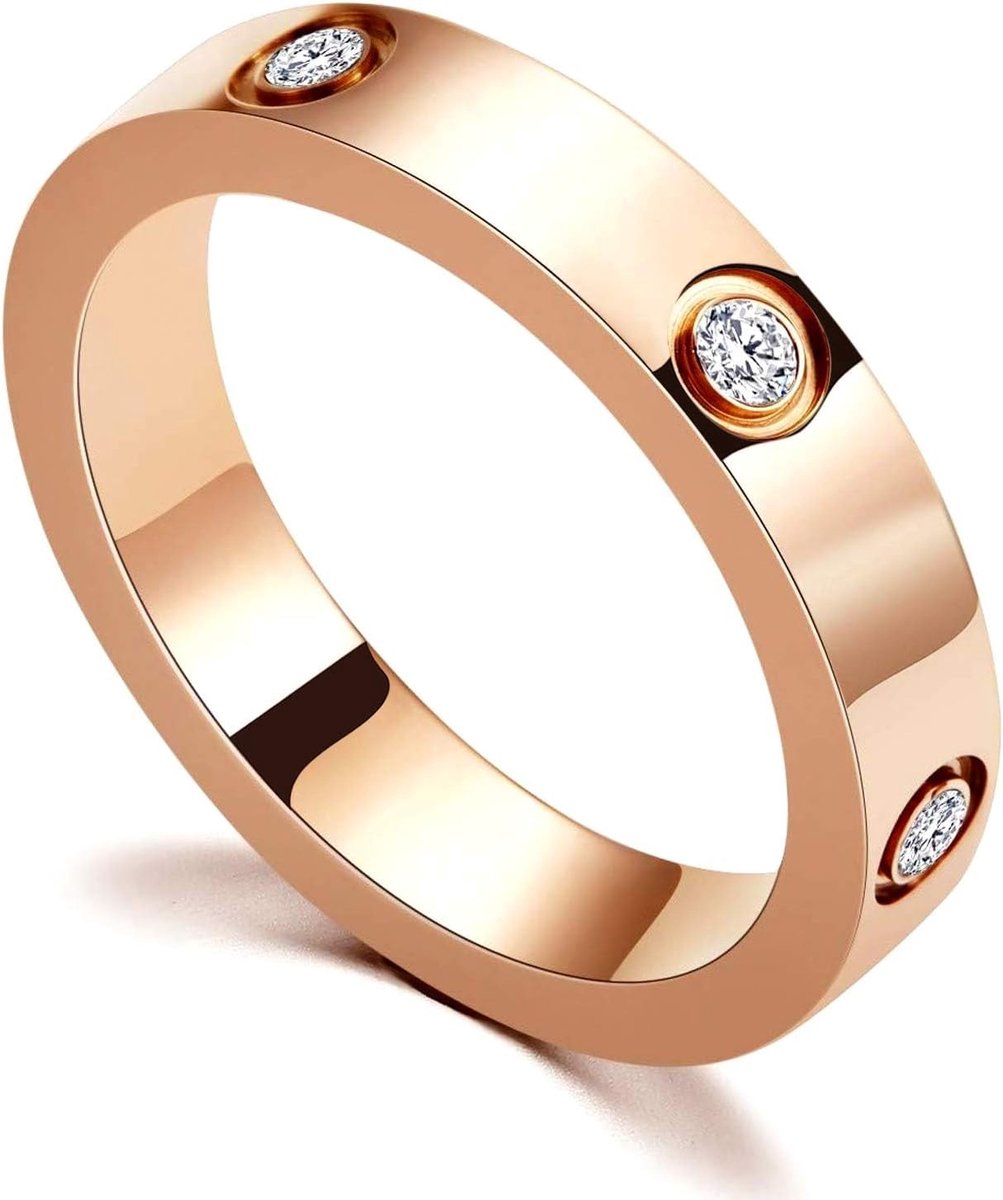 Liefdesring voor vrouwen roestvrij staal zirkonia belofte ring trouwring sieraden Valentijnsdag verjaardagscadeaus voor vrouwen meisjes