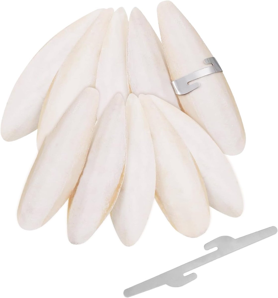 10 stuks sepia-botten voor vogels, sepiabotten voor schildpadden, sepiabotten voor natuurlijke papegaaien, sepiabotten, reptielen met 2 metalen houders, 7-9 cm, 11-13 cm