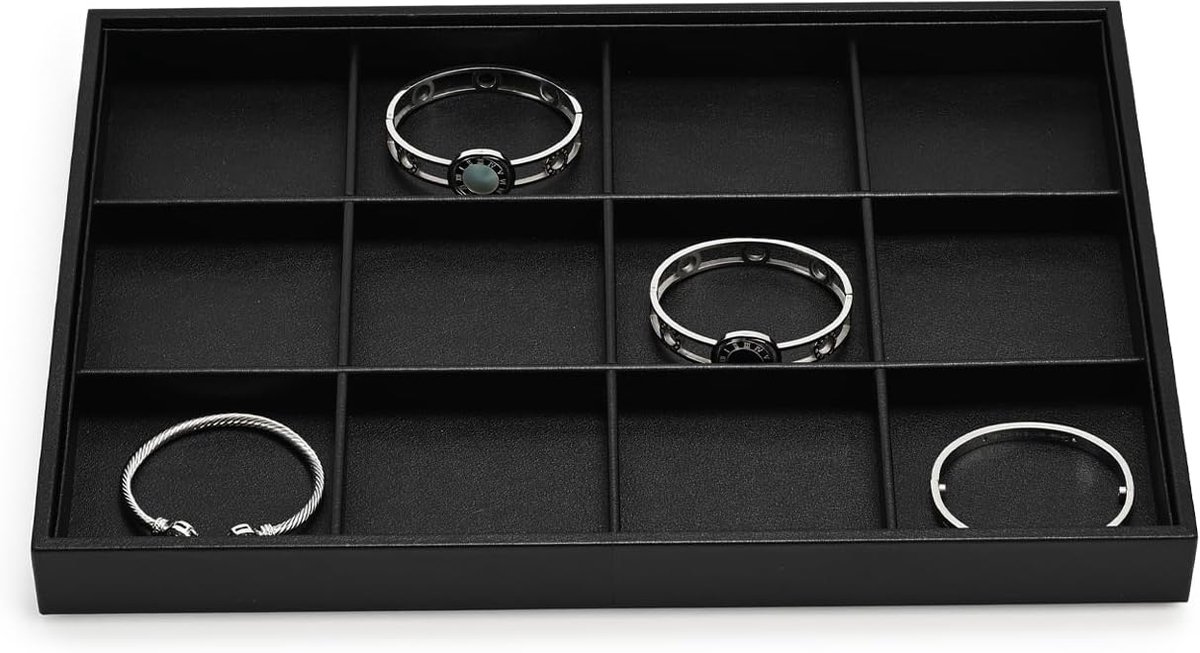 Laden met 12 roosters voor het opbergen van sieraden, accessoires, horloges, oorbellen, ringen en andere kleine voorwerpen